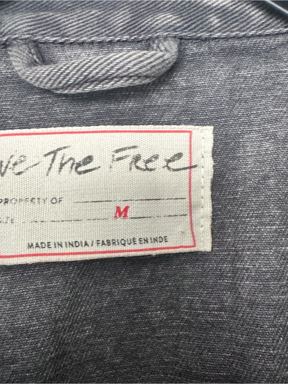 Free People We The Free Madison City Denim Jacket M Oversize Washed Black Grunge - Picture 9 of 13